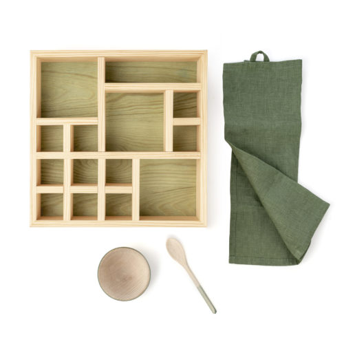natural cosmetics wooden organizer box